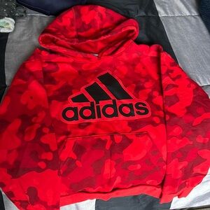 Adidas red camo hoodie